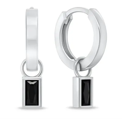 Produktbild von Minimalistische runde 2in1-Ohrringe mit Zirkonen EA840WBC