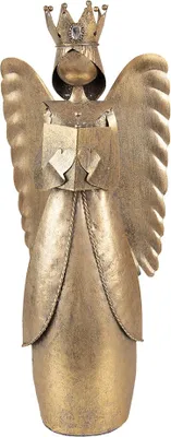 Image de Clayre & Eef Figurine de décoration de Noël ange 17x10x39 cm brun métal