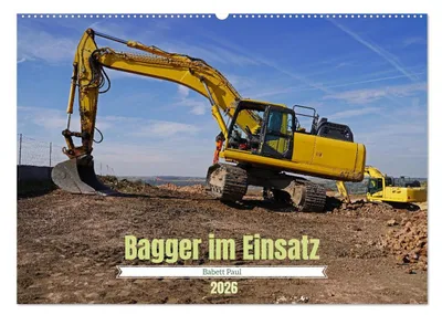 Produktbild von Bagger im Einsatz (Wandkalender 2026 DIN A2 quer), CALVENDO Monatskalender