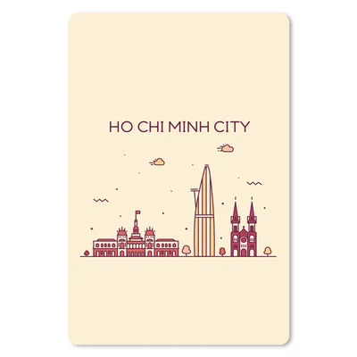 Produktbild von MuchoWow® Mauspad Mousepad Vietnam - Skyline - Ho Chi Minh 18x27 cm - Mousepads - Maus Mat - Pad - Mausunterlage