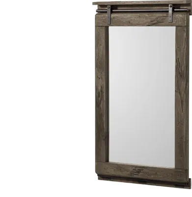 Immagine prodotto di MASSIVMOEBEL24 | specchio in legno di Mango 65x6x110 grigio scuro laccato RAILWAY
