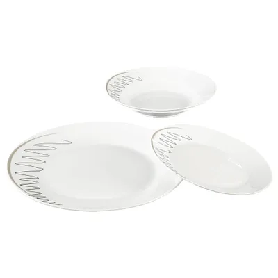 Zdjęcie produktu dla Zestaw 18 naczyń Esquisse z porcelany Secret de Gourmet, biały