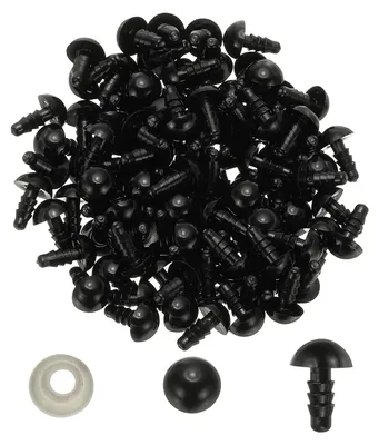 Image de Yeux en plastique pour travaux manuels - Avec rondelles - Pour peluches et poupées - Diamètre : 9 mm