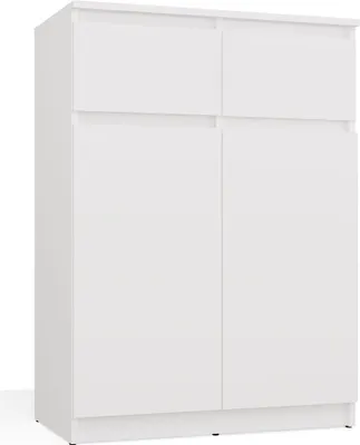 Produktbild von Kommode Malwa 2DD2S Schrank mit 2 Türen und 2 Schubladen, mattweiß