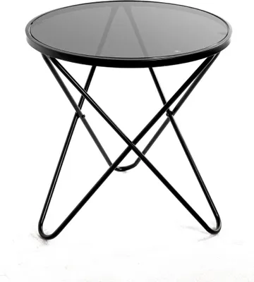 Produktbild von Beistelltisch >25591< in schwarz, Metall, Sicherheitsglas - 56x55cm (HxD)
