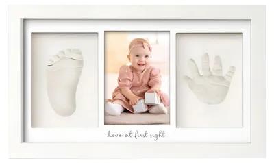 Productafbeelding van Baby Hand- en Voetafdruk Set met Houten Fotolijst