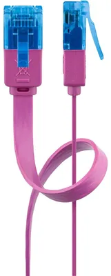 Produktbild von Netzwerkkabel Flachkabel 0,5m - 20m, Farbe:Magenta, Länge:1 m