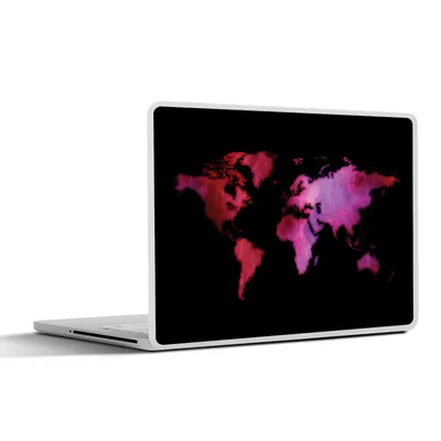 Produktbild von MuchoWow® Laptop Aufkleber Sticker Cover Weltkarte - Aquarell - Rosa 40x30 cm - Laptop Dekoration - Selbstklebend