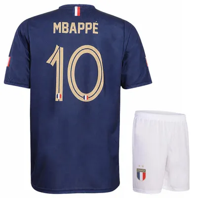 Produktbild von Frankreich Fußball Trikot Set Mbappe Heim - 2024-2026 - Kinder und Erwachsene - 140