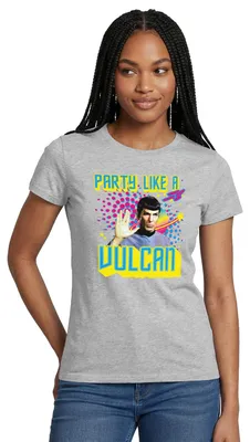 Produktbild von Spreadshirt Star Trek Party Like A Vulcan Geburtstag Frauen T-Shirt, L, Grau meliert