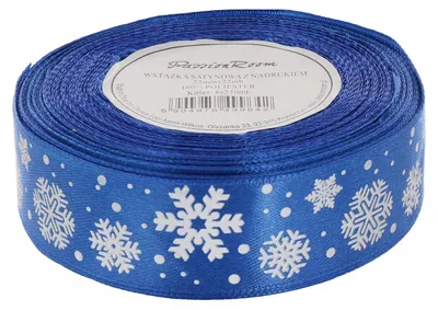 Produktbild von PassionRoom_pl Satin-Geschenkband Schneeflocken 25mm