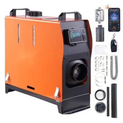 Obrázok produktu pre Vzduchový naftový ohrievač parkovací ohrievač 12 V 8 kW, vzduchový ohrievač vzduchový naftový ohrievač parkovací ohrievač s LCD displejom a diaľkovým ovládaním pre autobusy, nákladné vozidlá a pod. - 0,16-0,62 l/h - Vzduchový naftový ohrievač