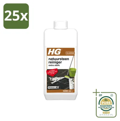 Produktbild von 25 x HG Natursteinreiniger Extra Stark - 1 Liter - Vorratspackung - 25 Stücke