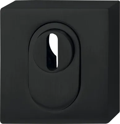 Produktbild von Kernziehschutz Rosette PZ Edelstahl ø 52x12mm außen eckig - Zylinderrosette RC2 nach EN1906, schwarz