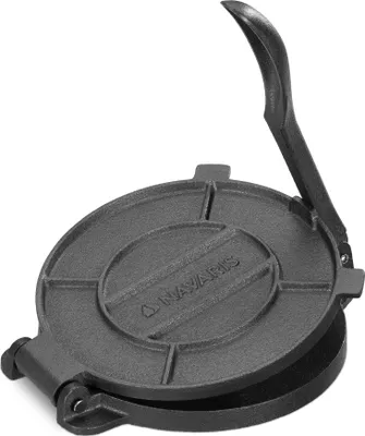 Produktbild von Navaris Tortilla Presse aus Gusseisen Ø20cm - Taco Maker Tacopresse - für hausgemachte Roti Naan Wraps Quesadilla Pita - manuelle Teig Press Maschine