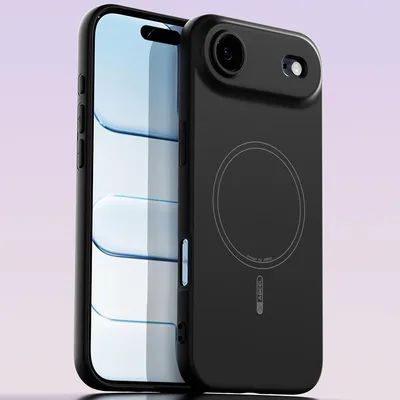 Image de Coque magnétique pour iPhone Air, compatible MagSafe, silicone liquide, antichoc et anti-rayures Noir