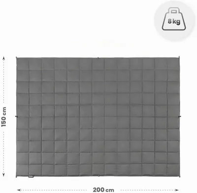 Produktbild von Gewichtsdecke 9kg, Therapiedecke aus Mikrofaser, 150x200cm, 7-Schicht-System mit Glasperlen, , für Besseren Schlaf und Stressabbau, Grau
