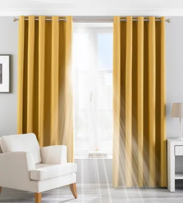Obrázok produktu pre Paoletti - Záclony s očkami "Eclipse" RV1524 (229 cm x 137 cm) (okrovožltá)