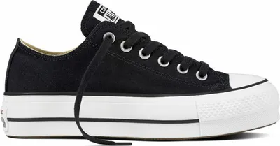 Produktbild von Converse CT AS Lift Ox Damen Schnürschuhe aus Segeltuch mit Plateau Schwarz Weiß – undefined / Schwarz Weiß