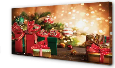 Produktbild von Leinwandbild 100x50 Wandkunst Geschenke Weihnachtsschmuck Lichter