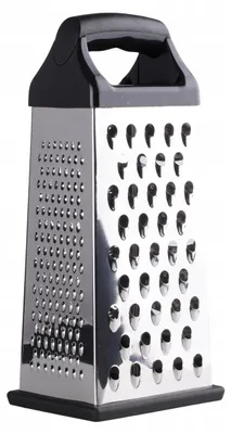 Obrázok produktu pre 4-stranné štvorhranné strúhadlo z nehrdzavejúcej ocele, 24 cm – univerzálne kuchynské strúhadlo na jemné a hrubé strúhanie, hobľovanie a pyré – protišmykové a ergonomické
