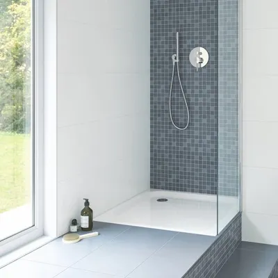 Zdjęcie produktu dla Płaska brodzik stalowy Steel Plan, wymiary: 90 x 90 x 2,5 cm