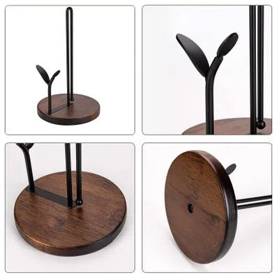 Produktbild von Küchenrollenhalter Holz, schwarz, 23 cm, für die Küche