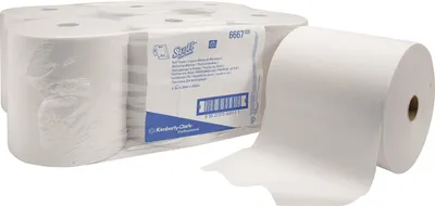 Zdjęcie produktu dla Scott® 6667 1-warstwowe ręczniki w rolce, białe, f. Elektroniczny dozownik ręczników w roli model 9960