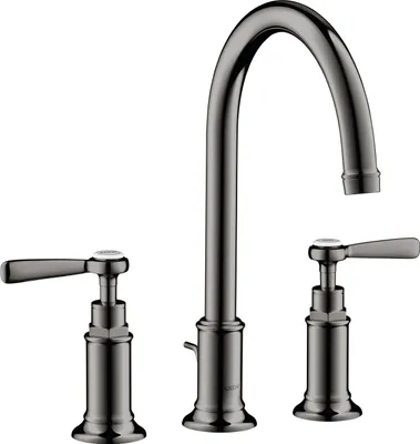 Produktbild von 3-Loch Waschtischarmatur AXOR MONTREUX 180 DN 15 m Hebelgr m ZAG 1 1/4Zoll pol. bl polished black chrome