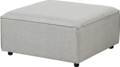 Produktbild von BELIANI Ottomane Hellgrau Stoff Quadratisch Sofamodul mit Niedrigen Beinen Wohnzimmermöbel Modern Skandi Fußhocker Wohnzimmer Ausstattung Sitzmöbel