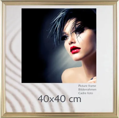 Produktbild von Artos Holz Bilderrahmen Acrylglas Plexi Lifestyle Foto Rahmen Collage Wanddeko Poster - Farbe: Gold | Format: 40x40