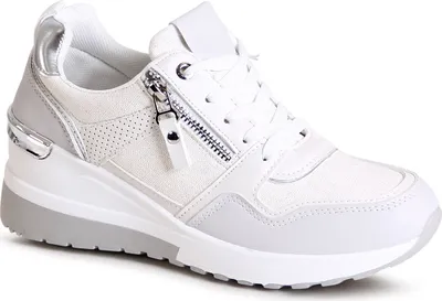 Produktbild von topschuhe24 2715 Damen Keilabsatz Sneaker Plateau Halbschuhe, Farbe:Weiß, Größe:41 EU