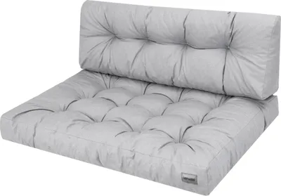 Image de Set de coussins de palette - 120×82 + 120×40 cm - 12 cm d'épaisseur, résistant aux intempéries, utilisable des deux côtés, fait main Coussin de jardin | Pillowprim