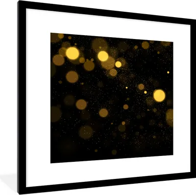 Produktbild von MuchoWow® Gerahmtes Poster Gold - Abstrakt - Luxus - Schwarz 40x40 cm - Poster mit Schwarzem Bilderrahmen Wandposter Rahmen Foto Bilder - Poster - Plakat im Rahmen