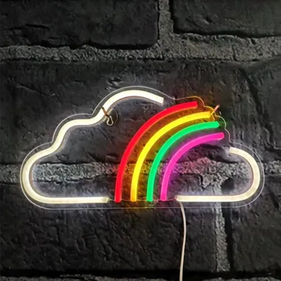 Obrázok produktu pre NEON LED svetlo, dekoratívne nástenné svetlo, dúha nad mrakom, cca 37,5 x 19 x 2 cm