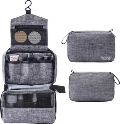 Produktbild von Tragbare Kulturtasche mit Haken zum Aufhaengen, Reisetasche fuer Toilettenartikel, wasserabweisende Kosmetiktasche, Reise-Make-up-Organizer, grosse Kapazitaet, Kultur-Organizer fuer Frauen und Maedchen