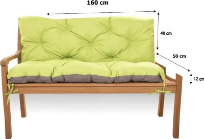 Obrázek produktu pro Polštáø na lavièku 160x50x40cm svìtle zelená | Polštáøe na venkovní zahradní nábytek | Podsedáky na lavice| Polštáø na zahradní houpaèky houpací