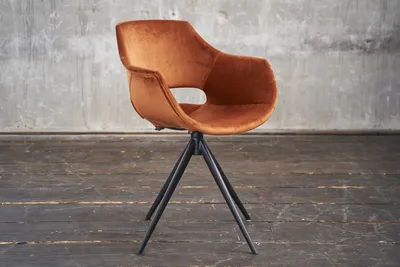 Produktbild von KAWOLA Stuhl ZAJA Esszimmerstuhl Velvet drehbar cognac