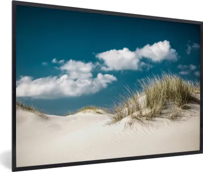 Produktbild von MuchoWow® MuchoWow® Gerahmtes Poster Strand - Dünen - Gras 90x60 cm - Poster mit zchwarzem Bilderrahmen - Fotorahmen - Foto-Plakat