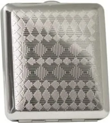 Produktbild von Zigarettenetui Zigaretten Case Metall chrome Karomuster 18er mit Gummiband NEU