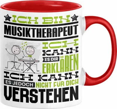 Produktbild von Musiktherapeut Geschenk Tasse Lustige Geschenkdiee für einen Musiktherapeut Geburtstag Ich Bin Musiktherapeut Ich Kann Es Dir Erklären Aber Nicht Für Dich Verstehen (Rot)