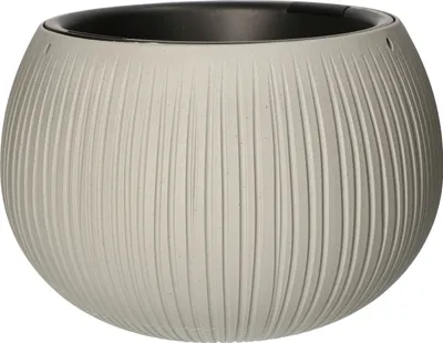 Produktbild von KOTARBAU® Blumenübertopf 290x200mm Betonimitation mit Wellendesign + Innentopf Moderner Still