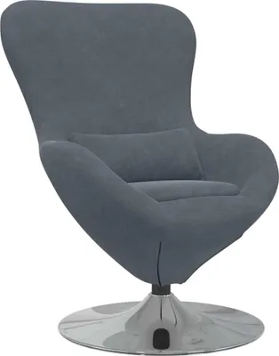 Image de vidaXL Fauteuil oeuf gris foncé velours