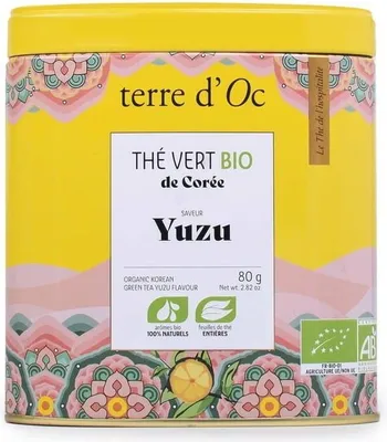 HERBATA ZIELONA YUZU BIO 80 g - TERRE D'OC