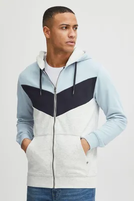 Produktbild von INDICODE IDPock Herren Sweatjacke Kapuzenjacke Hoodie mit Kapuze und Reißverschluss Color Block Design