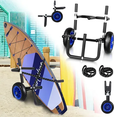 Produktbild von Jopassy Surfwagen Surfboard Transportwagen klappbar gepolstert aus Aluminium bis 80kg,Wassersport-Zubehör