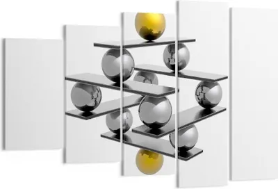 Produktbild von Bild auf Leinwand - Leinwandbild - Gleichgewicht Struktur Stabilität Ball - 150x100cm - Wand Bild - Wanddeko - Leinwanddruck - Bilder - Kunstdruck - Leinwand bilder - Wandkunst - EG150x100-2640