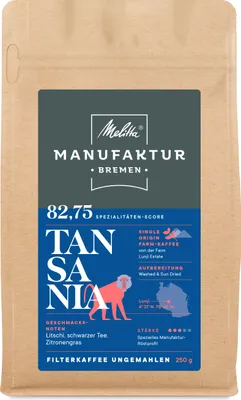 Produktbild von MELITTA Manufaktur-Kaffee Spezialitäten Tansania Single Origin ganze Bohne 250g