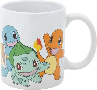Produktbild von Pokemon Pikachu Bisasam Glumanda Shiggy Kaffeetasse Teetasse 330 ml