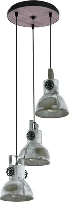 Produktbild von BARNSTAPLE Hängeleuchte Hängelampe Pendellampe Pendelleuchte - H150 x Ø27 cm - braun-patina, schwarz - 3X40W exkl. - IP20